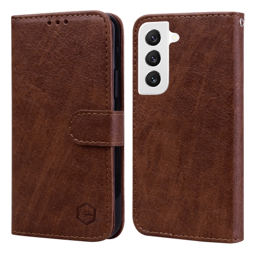 

For Samsung Galaxy S22 Skin Feeling Oil Leather Texture PU + TPU Phone Case(Brown)