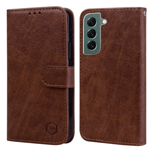 

For Samsung Galaxy S22+ Skin Feeling Oil Leather Texture PU + TPU Phone Case(Brown)