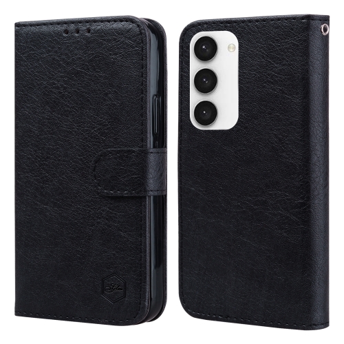 

For Samsung Galaxy S23 5G Skin Feeling Oil Leather Texture PU + TPU Phone Case(Black)