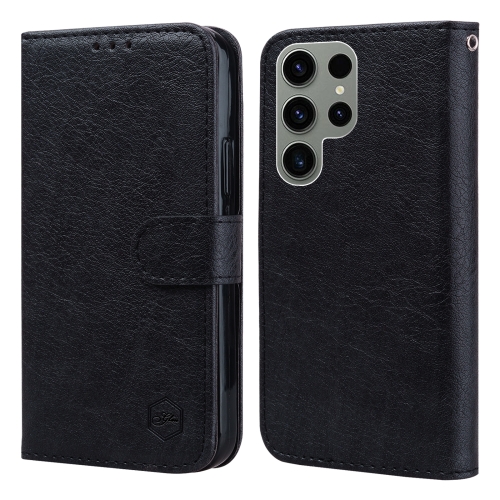 

For Samsung Galaxy S23 Ultra Skin Feeling Oil Leather Texture PU + TPU Phone Case(Black)