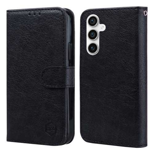 

For Samsung Galaxy S23 FE Skin Feeling Oil Leather Texture PU + TPU Phone Case(Black)