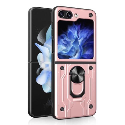 

For Samsung Galaxy Z Flip5 Magnetic Holder TPU+PC Phone Case(Rose Gold)