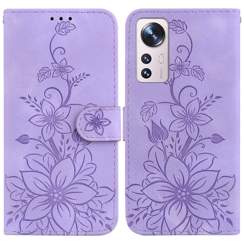 

For Xiaomi 12 Lite Lily Embossed Leather Phone Case(Purple)