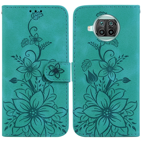 

For Xiaomi Mi 10T Lite 5G / Mi 10i 5G Lily Embossed Leather Phone Case(Green)