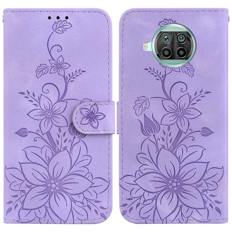 

For Xiaomi Mi 10T Lite 5G / Mi 10i 5G Lily Embossed Leather Phone Case(Purple)