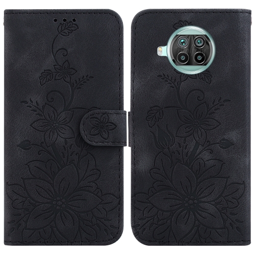 

For Xiaomi Mi 10T Lite 5G / Mi 10i 5G Lily Embossed Leather Phone Case(Black)