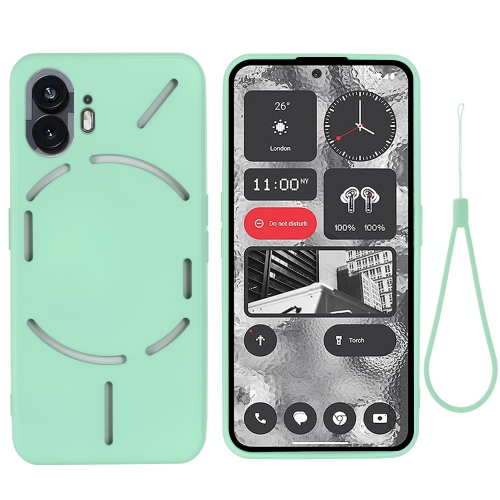For Nothing Phone 2 Funda para teléfono a prueba de golpes de silicona  líquida de color puro (verde)