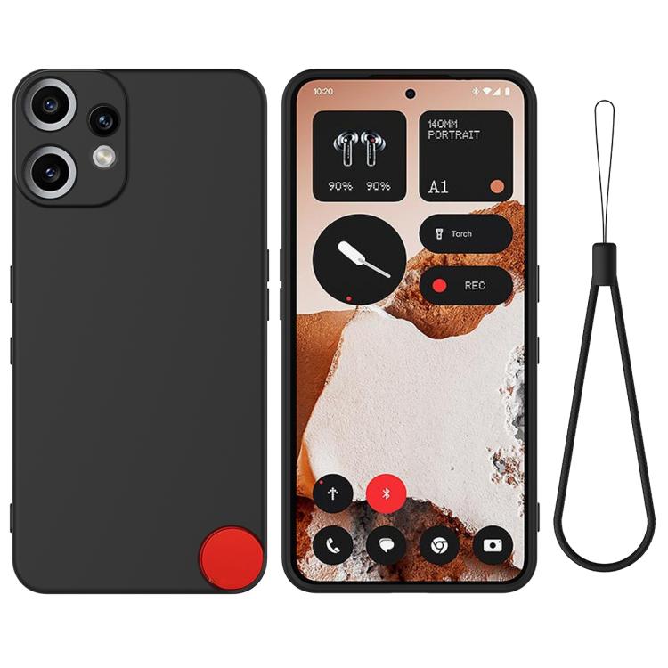 

For Nothing CMF Phone 2 Pro Solid Color Liquid Silicone Dropproof Full Coverage Phone Case(Black)