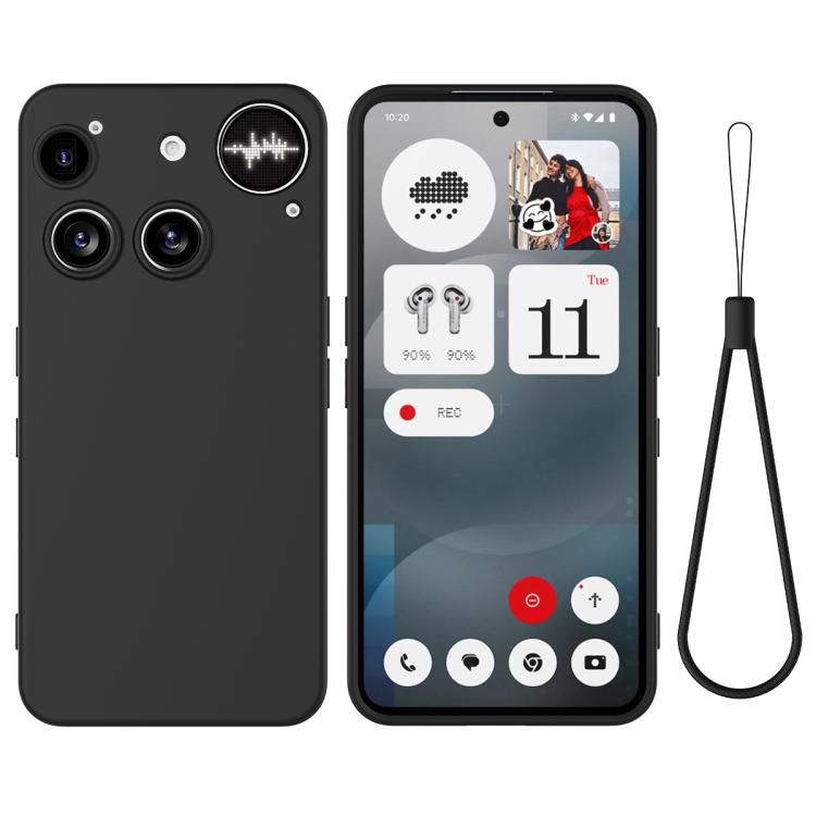 

For Nothing Phone 3 Solid Color Liquid Silicone Dropproof Full Coverage Phone Case(Black)