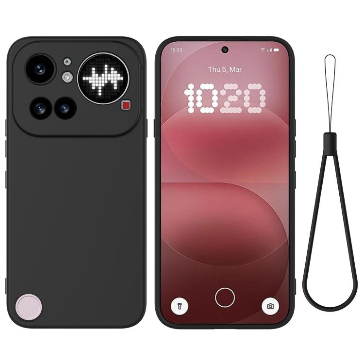 

For Nothing Phone 4a Pro Solid Color Liquid Silicone Dropproof Full Coverage Phone Case(Black)
