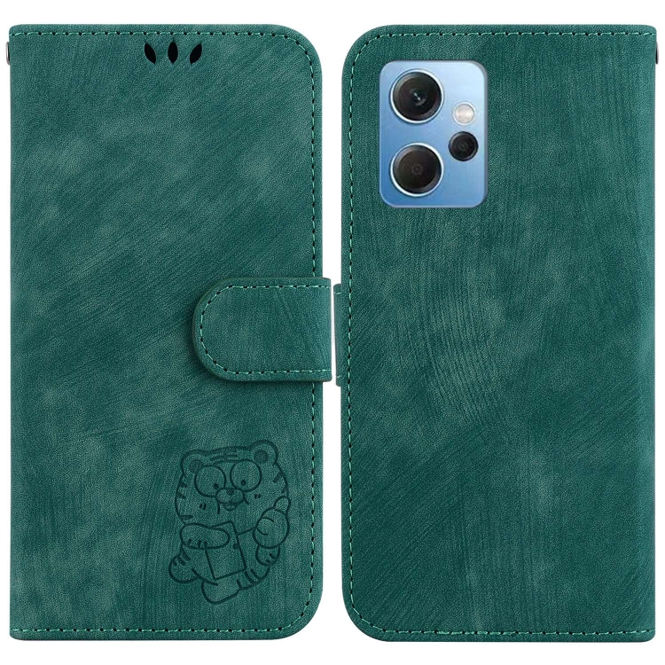 

For Redmi Note 12 4G Global Little Tiger Embossed Leather Phone Case(Green)