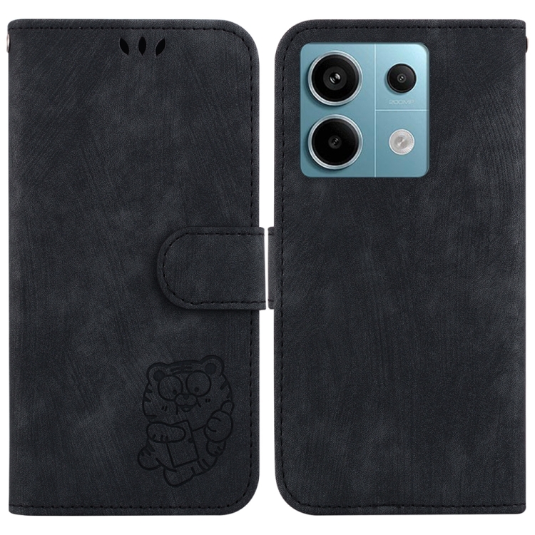 

For Xiaomi Redmi Note 13 Pro 5G Little Tiger Embossed Leather Phone Case(Black)