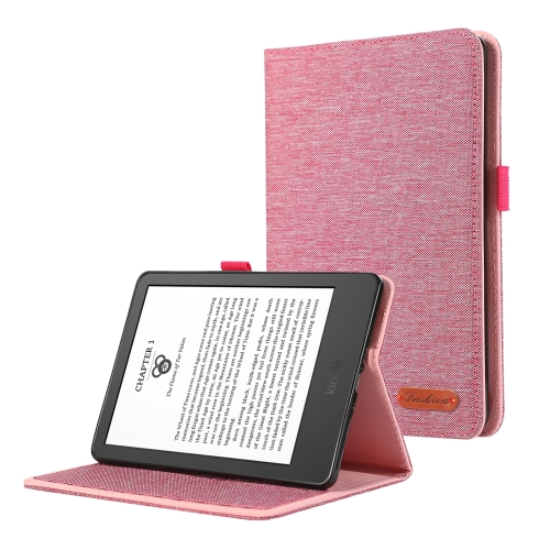 

For Amazon Kindle 11th 2022 / Kindle 6 Cloth Texture Horizontal Flip PU + TPU Tablet Case(Rose Red)
