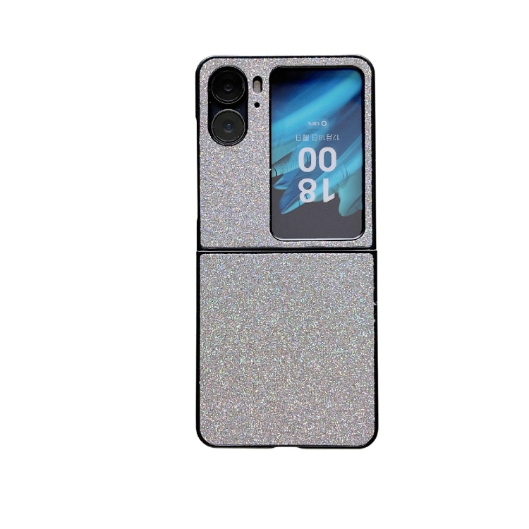 

For OPPO Find N2 Flip Gradient Color Glitter Shockproof Protective Phone Case(Grey)
