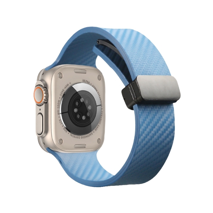 For Apple Watch Ultra 49mm Carbon Fiber Pattern Magnetic Buckle