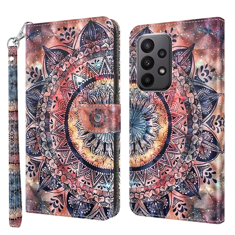 

For Samsung Galaxy A25 5G 3D Painted Leather Phone Case(Colorful Mandala)