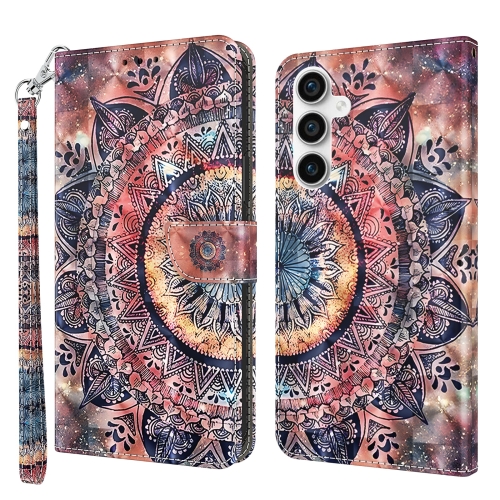 

For Samsung Galaxy S23 FE 5G 3D Painted Leather Phone Case(Colorful Mandala)