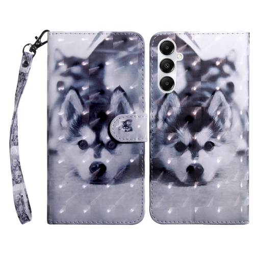 

For Samsung Galaxy A05s 3D Painted Leather Phone Case(Husky)