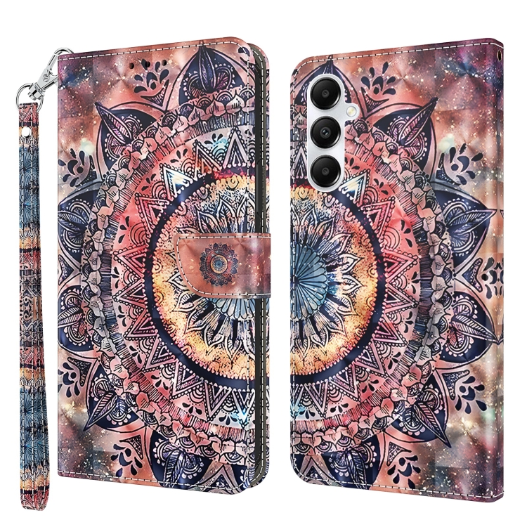 

For Samsung Galaxy A15 3D Painted Leather Phone Case(Colorful Mandala)