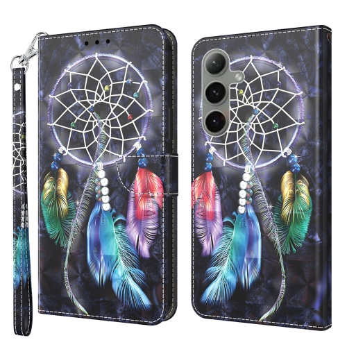 

For Samsung Galaxy S24+ 5G 3D Painted Leather Phone Case(Colorful Dreamcatcher)