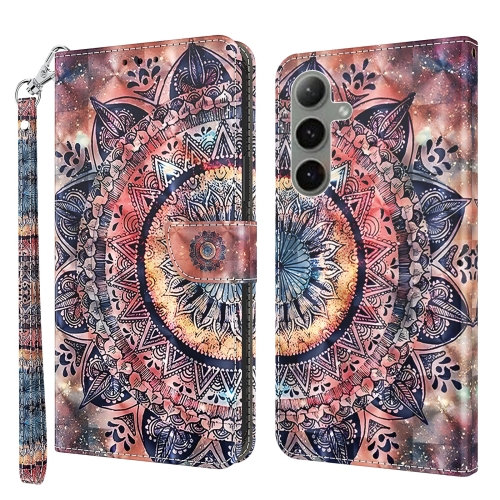 

For Samsung Galaxy S24+ 5G 3D Painted Leather Phone Case(Colorful Mandala)