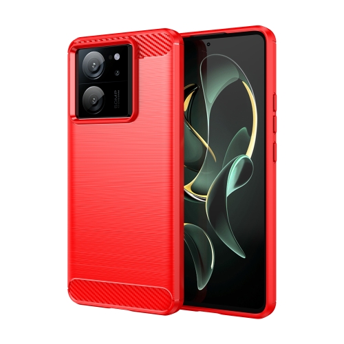 

For Xiaomi Redmi K60 Ultra Brushed Texture Carbon Fiber TPU Phone Case(Red)