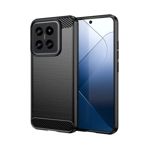 

For Xiaomi 14 Brushed Texture Carbon Fiber TPU Phone Case(Black)