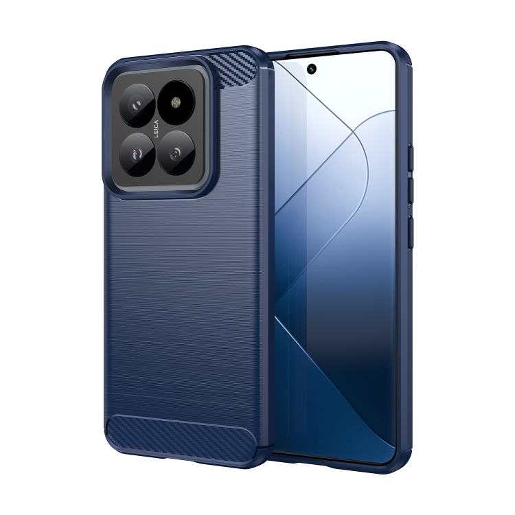 

For Xiaomi 14 Pro Brushed Texture Carbon Fiber TPU Phone Case(Blue)