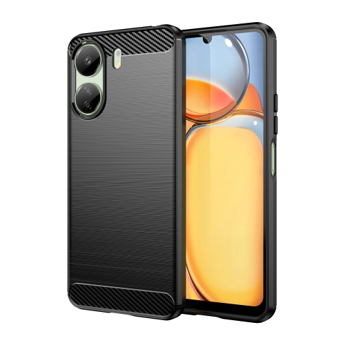 

For Xiaomi Redmi 13C 5G Brushed Texture Carbon Fiber TPU Phone Case(Black)