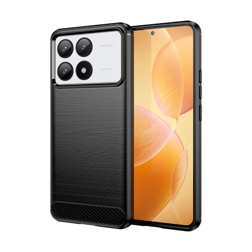 

For Xiaomi Redmi K70 Pro Brushed Texture Carbon Fiber TPU Phone Case(Black)