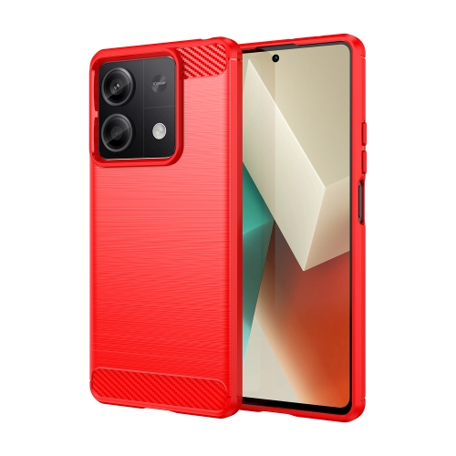 

For Xiaomi Poco X6 Neo Brushed Texture Carbon Fiber TPU Phone Case(Red)