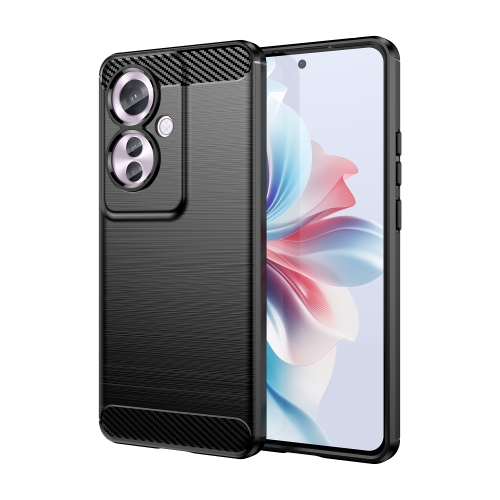 

For OPPO F25 Pro 5G Brushed Texture Carbon Fiber TPU Phone Case(Black)
