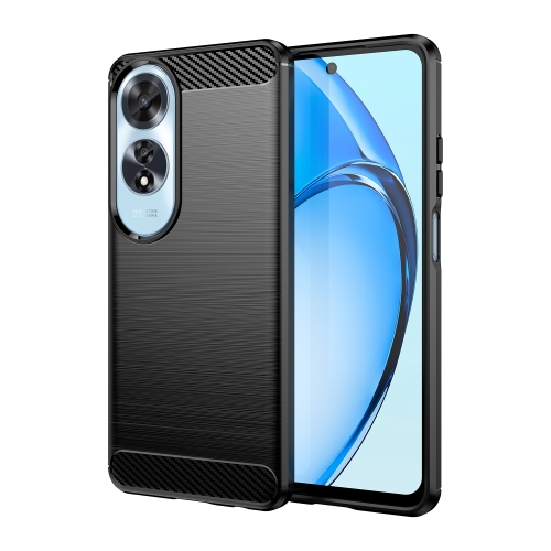 

For OPPO A60 Brushed Texture Carbon Fiber TPU Phone Case(Black)