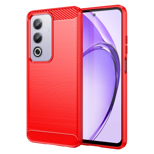 

For OPPO A3 Pro India Carbon Fiber Brushed Texture TPU Phone Case(Red)