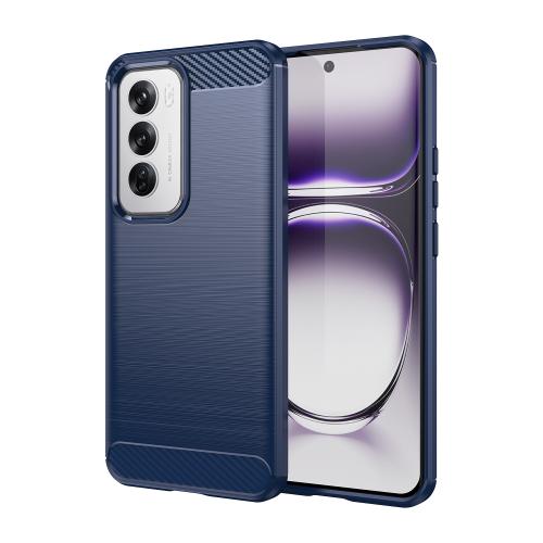 

For OPPO Reno12 Global Carbon Fiber Brushed Texture TPU Phone Case(Blue)