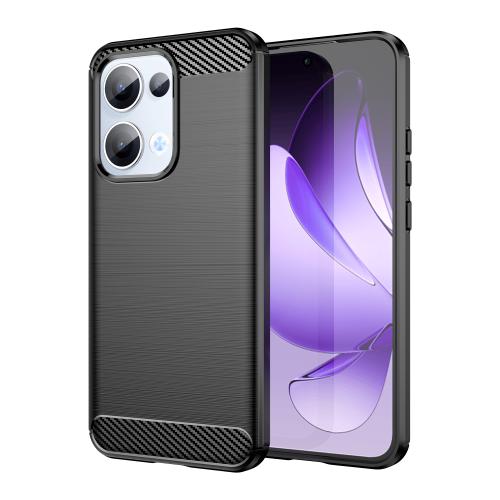 

For OPPO Reno13 Global Carbon Fiber Brushed Texture TPU Phone Case(Black)
