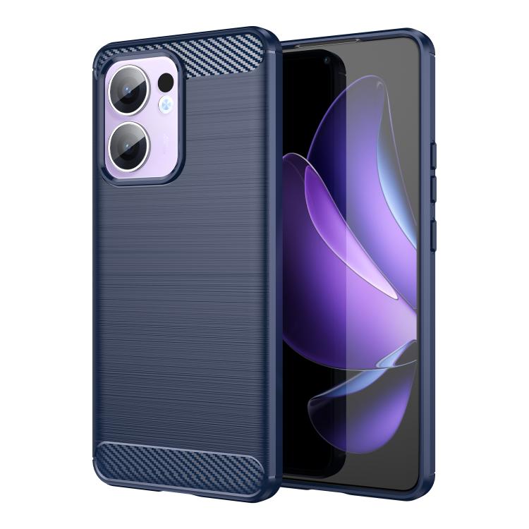 

For OPPO Reno13 F 5G Carbon Fiber Brushed Texture TPU Phone Case(Blue)