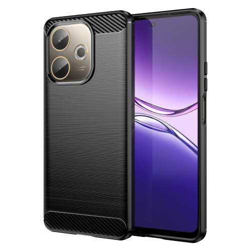 

For OPPO A5 Energy 5G Carbon Fiber Brushed Texture TPU Phone Case(Black)