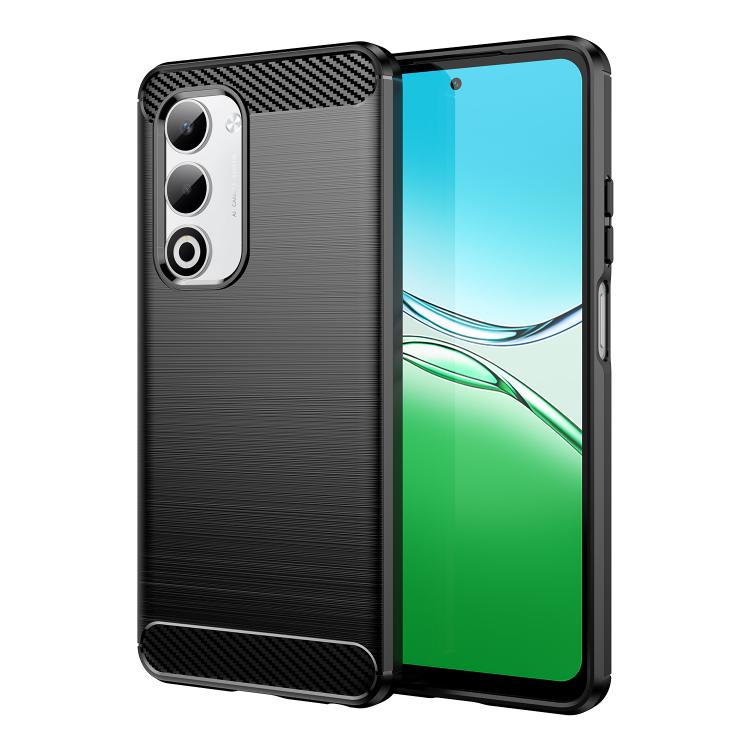 

For OPPO A5 4G Global Carbon Fiber Brushed Texture TPU Phone Case(Black)