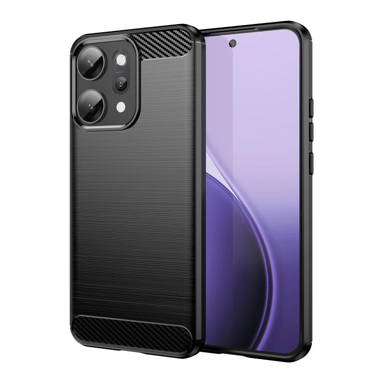 

For OPPO Reno14 Pro Global Carbon Fiber Brushed Texture TPU Phone Case(Black)