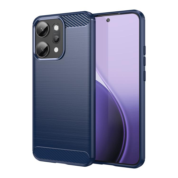 

For OPPO Reno14 Pro Global Carbon Fiber Brushed Texture TPU Phone Case(Blue)