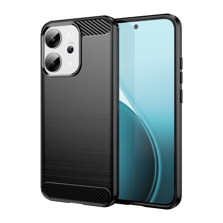 

For OPPO Reno14 Global Carbon Fiber Brushed Texture TPU Phone Case(Black)
