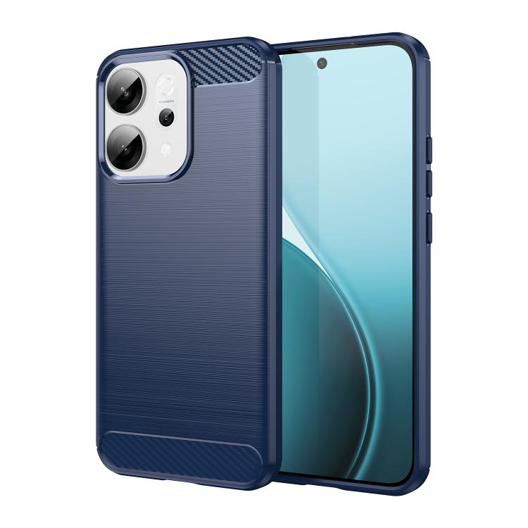 

For OPPO Reno14 Global Carbon Fiber Brushed Texture TPU Phone Case(Blue)