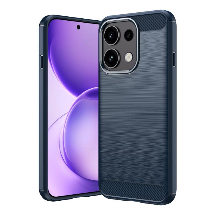 For OPPO Reno16 Pro 5G Global Carbon Fiber Brushed Texture TPU Phone Case(Blue)