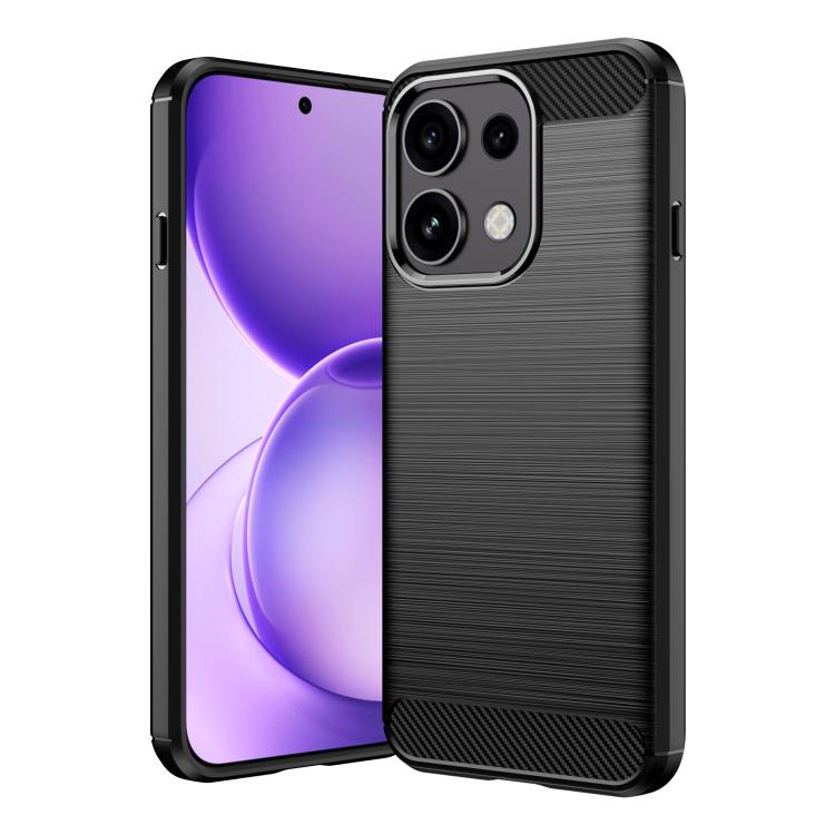 For OPPO Reno16 F 5G Carbon Fiber Brushed Texture TPU Phone Case(Black)