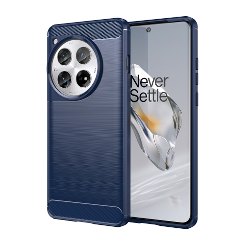 

For OnePlus 12 Brushed Texture Carbon Fiber TPU Phone Case(Blue)