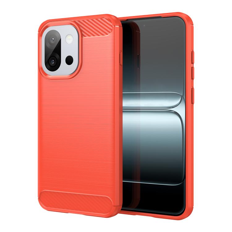

For OnePlus 13T Carbon Fiber Brushed Texture TPU Phone Case(Red)