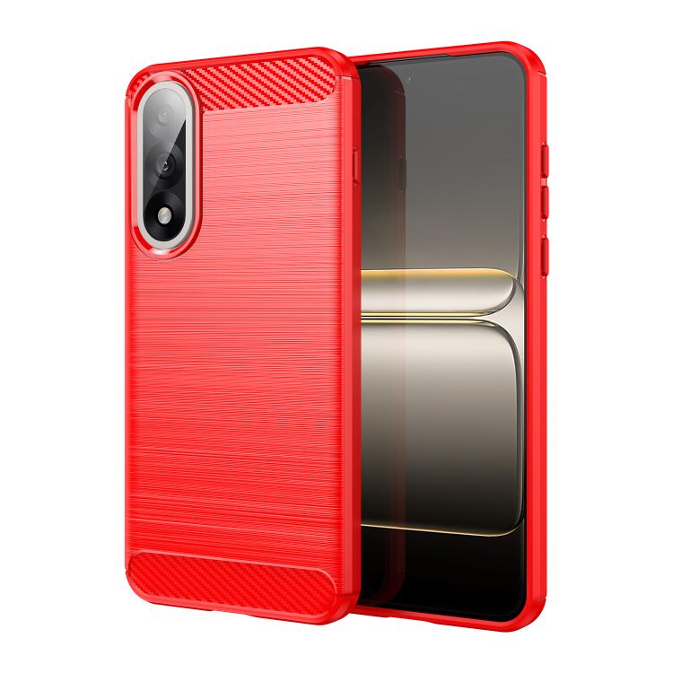 For OnePlus Ace 5 Ultra Carbon Fiber Brushed Texture TPU Phone Case(Red)
