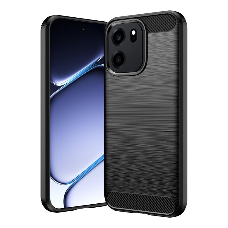 For OnePlus Turbo 6V Carbon Fiber Brushed Texture TPU Phone Case(Black)