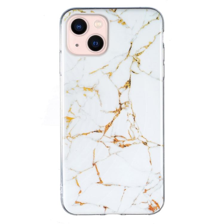

IMD Marble TPU Phone Case For iPhone 15(White)